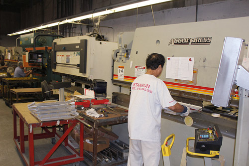 stanron team Working on a short run metal stamping project